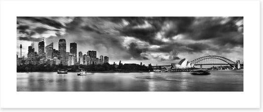 Sydney harbour monochrome