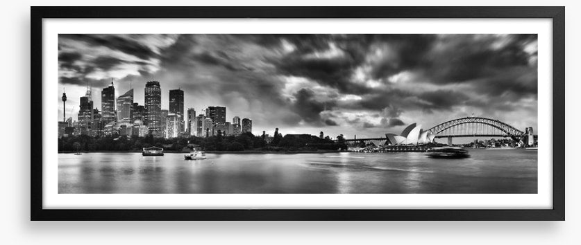 Sydney harbour monochrome