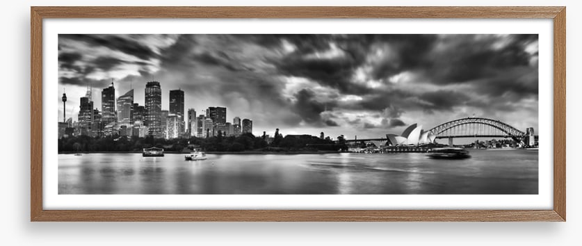 Sydney harbour monochrome