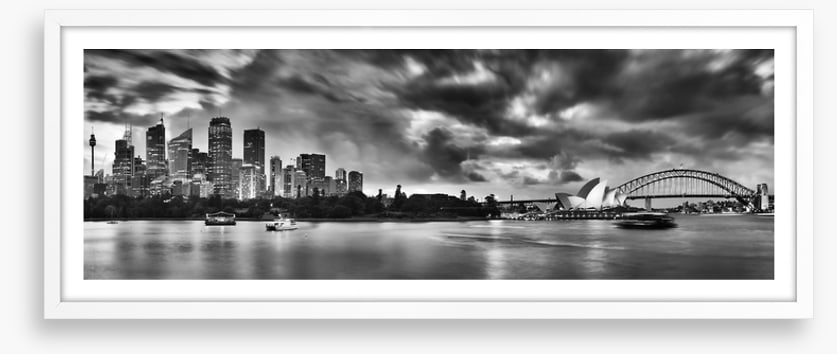 Sydney harbour monochrome