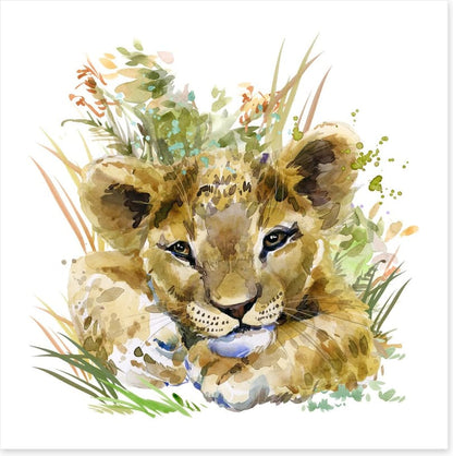 Lion cub in the grass