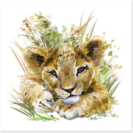 Lion cub in the grass