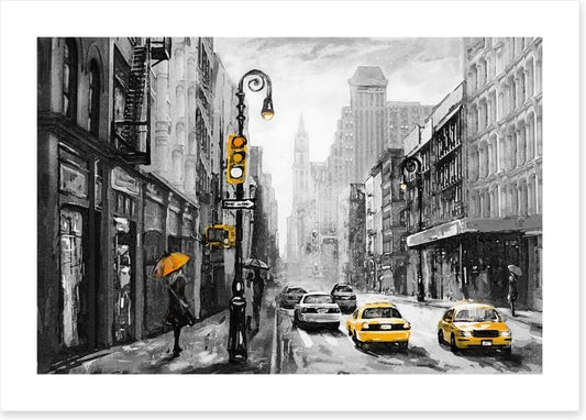 New York in the rain