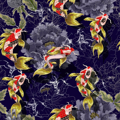 Golden carp swim