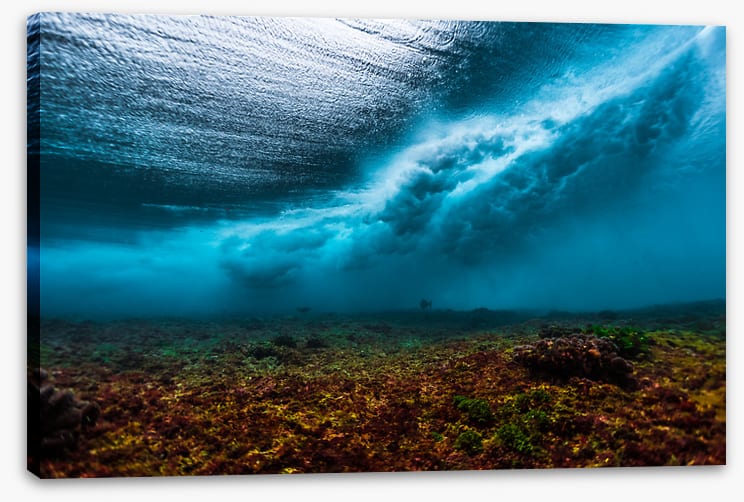 Below the breaking wave