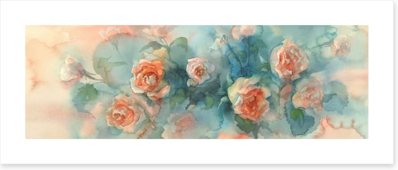 A splash of roses panoramic