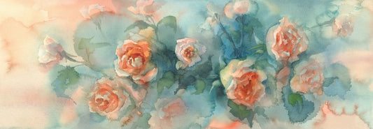 A splash of roses panoramic