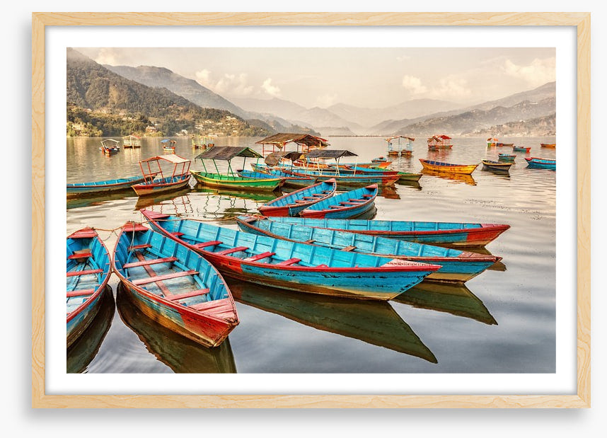 Boats on Lake Fewa, Nepal