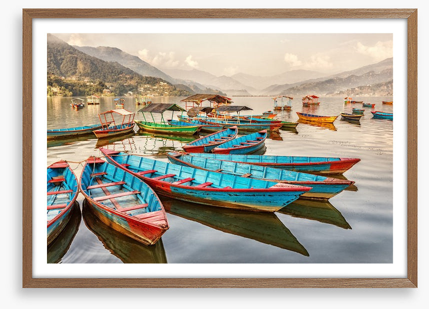 Boats on Lake Fewa, Nepal