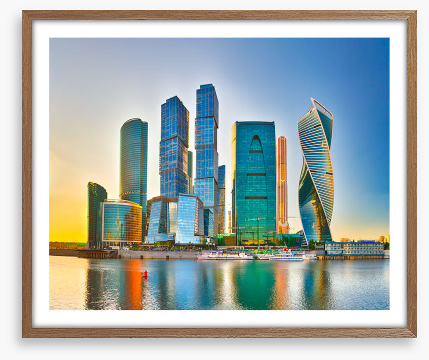 Moscow city sunshine