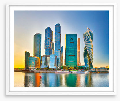 Moscow city sunshine