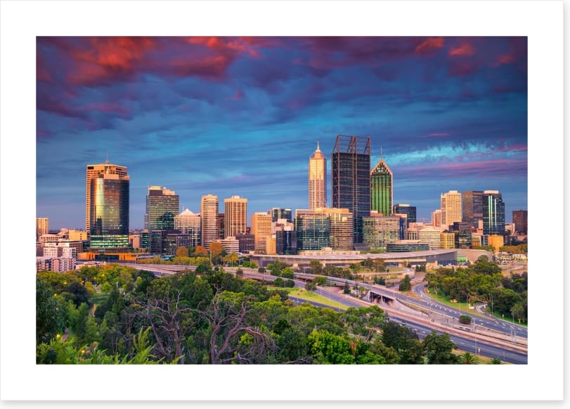 Perth city dusk