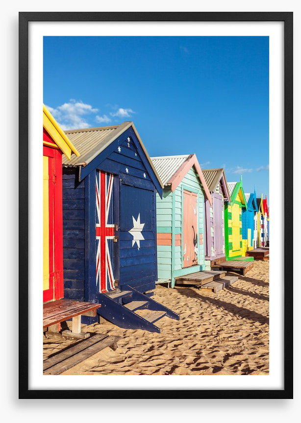 Beach huts in the sun