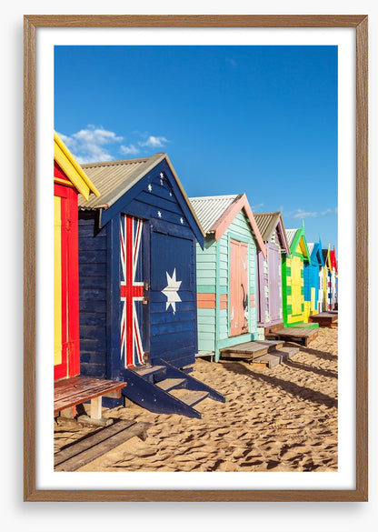 Beach huts in the sun