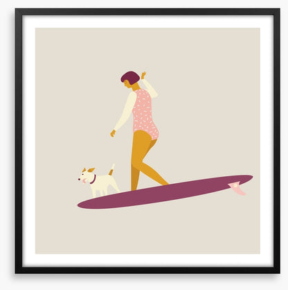 Deco surfer dog