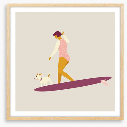 Deco surfer dog