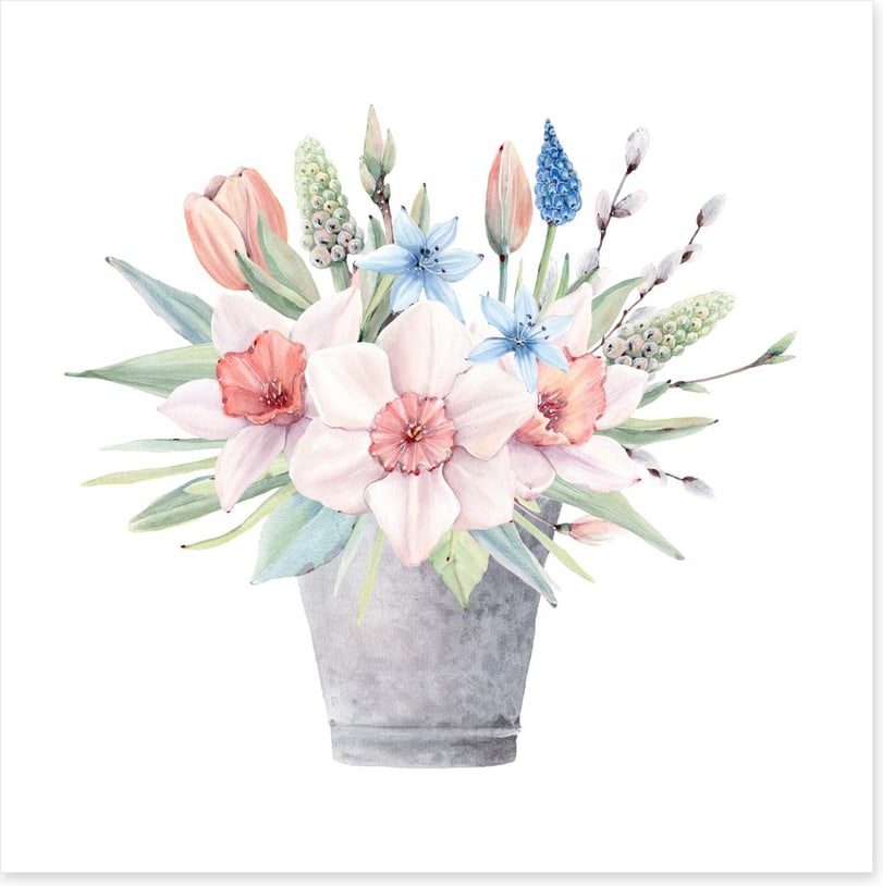 Silver pot bouquet