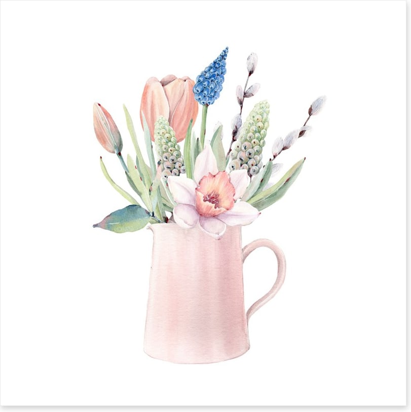 Pink jug bouquet