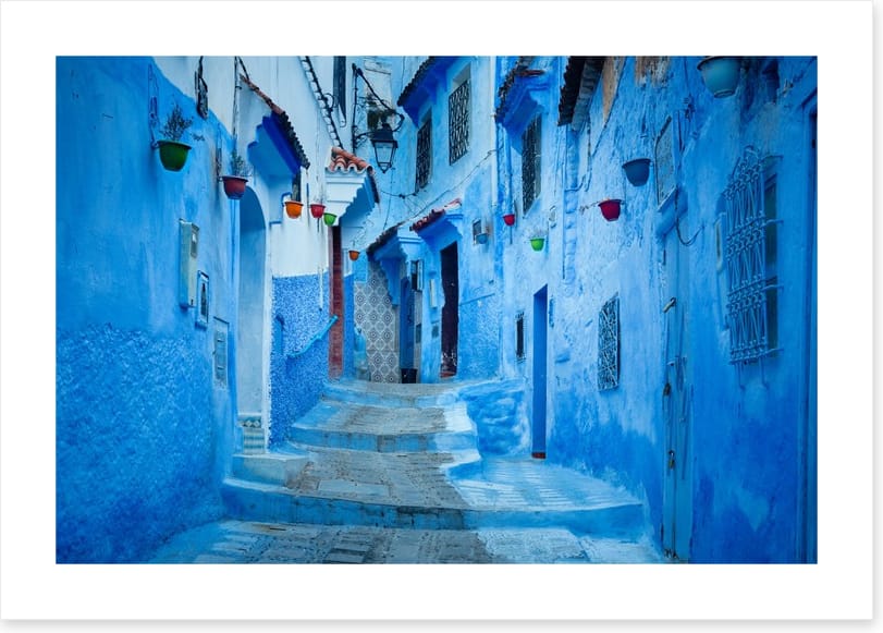 Blue city steps