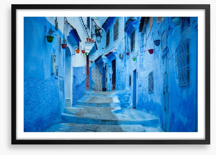 Blue city steps