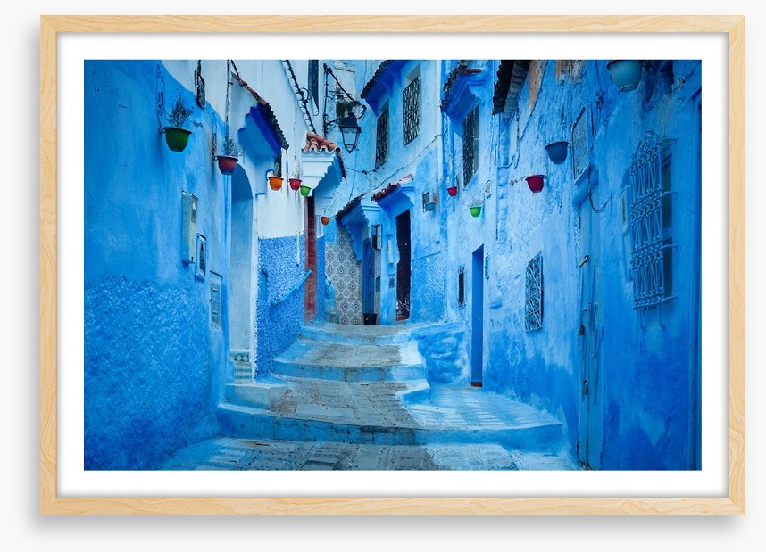Blue city steps