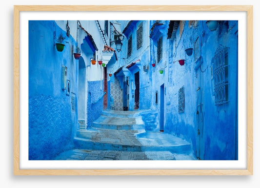 Blue city steps