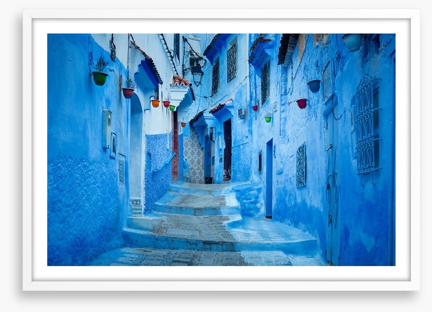 Blue city steps