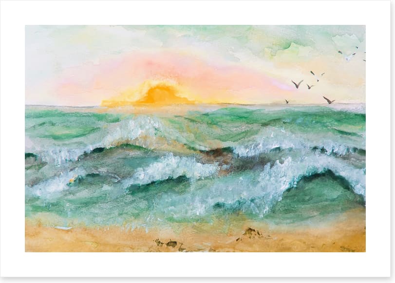 Sea green sunset
