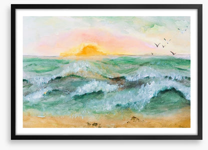 Sea green sunset