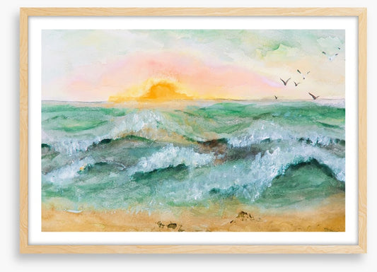 Sea green sunset