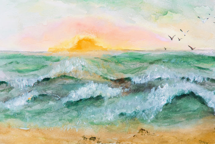 Sea green sunset