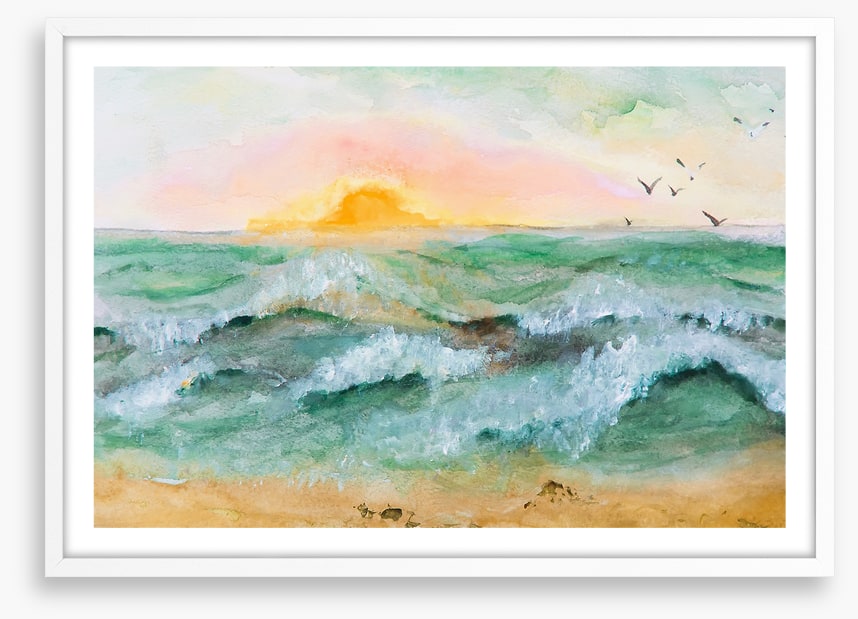 Sea green sunset