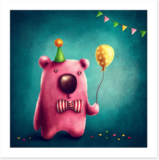 Pink party bear
