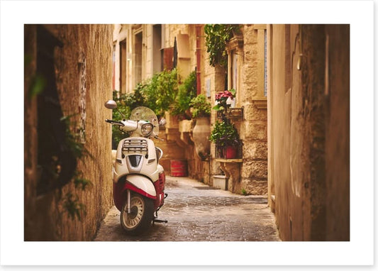 Medieval alley moped