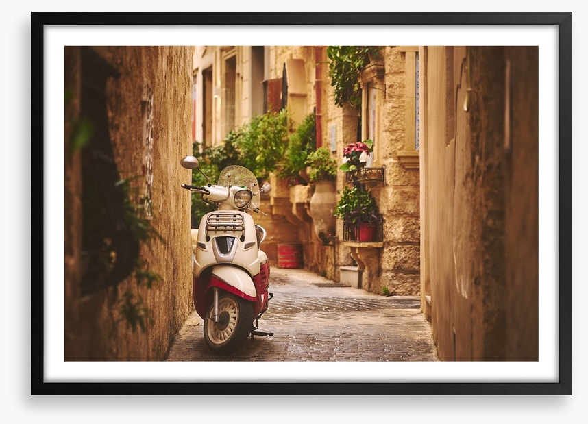 Medieval alley moped