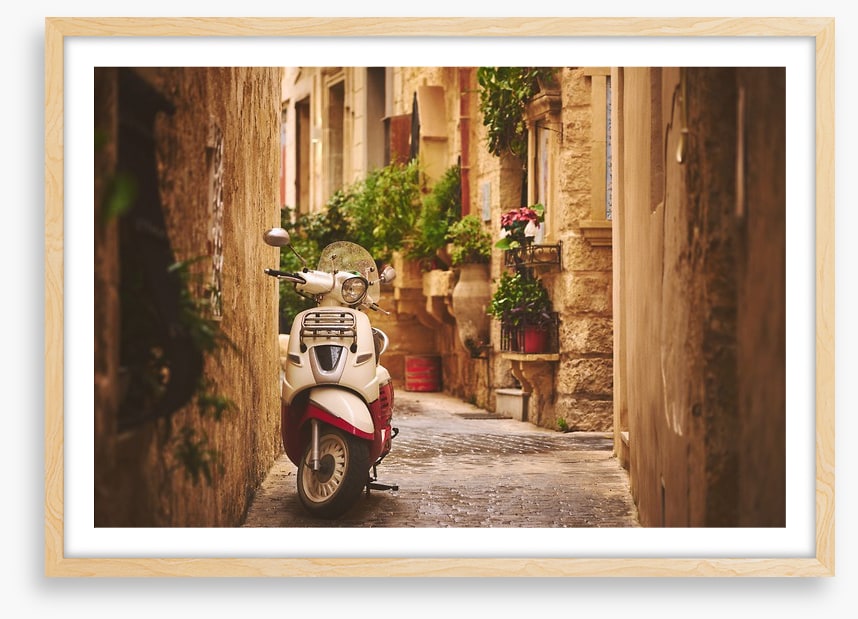 Medieval alley moped