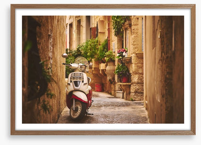 Medieval alley moped