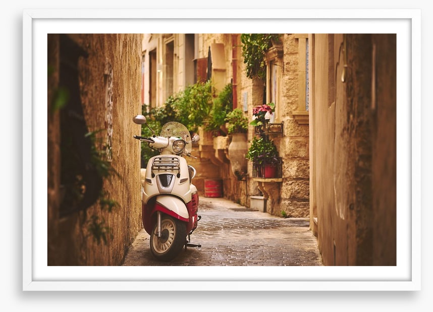 Medieval alley moped