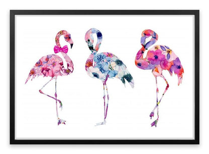 Floral flamingos
