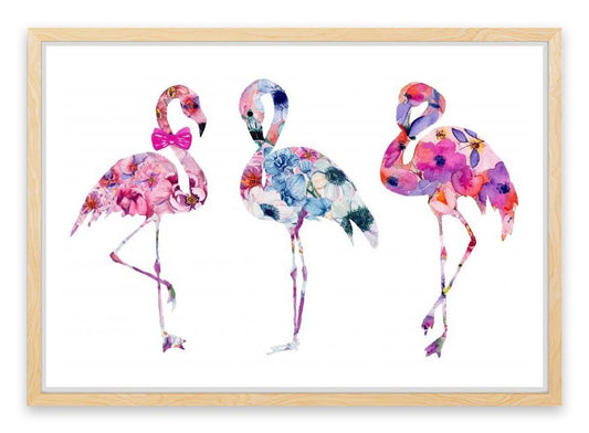 Floral flamingos