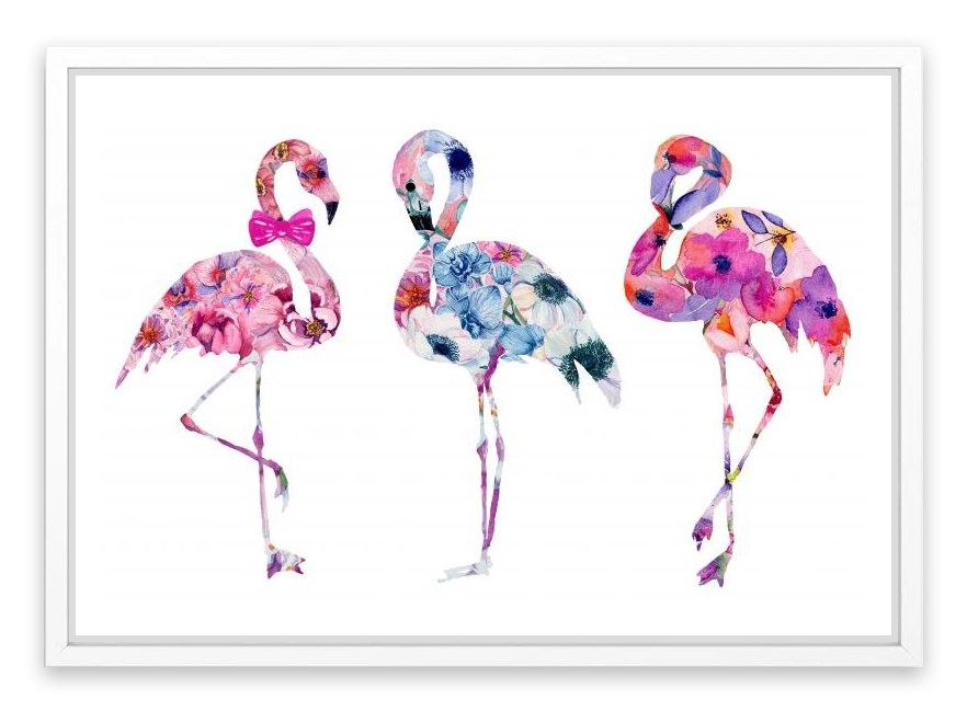Floral flamingos