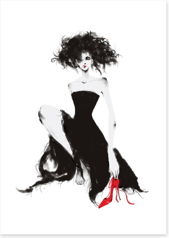 One red shoe