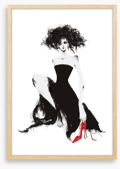One red shoe