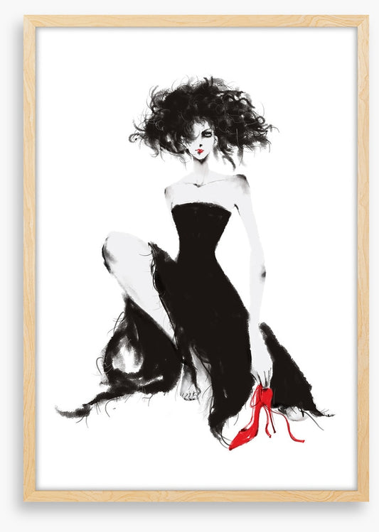 One red shoe