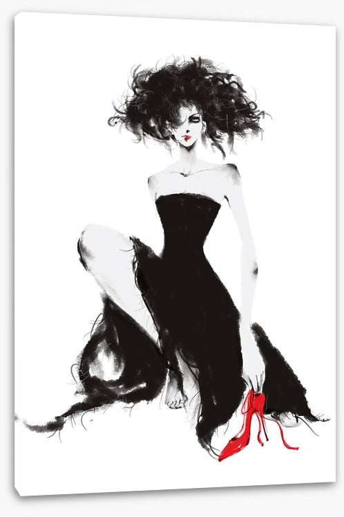 One red shoe