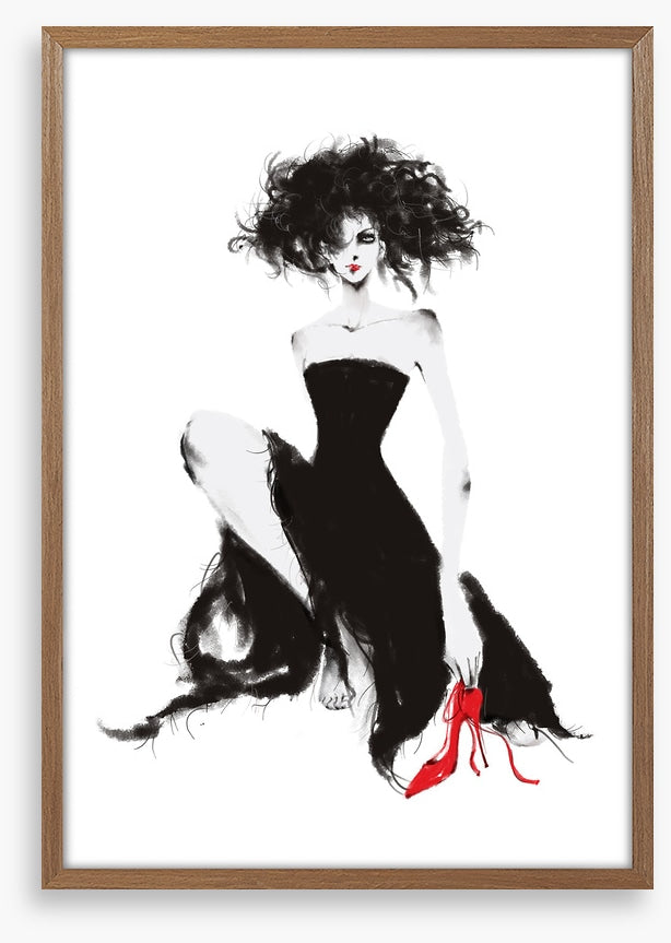 One red shoe