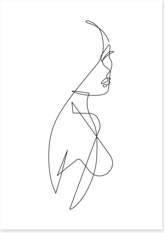 In profile