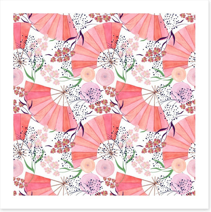 Floral folding fans