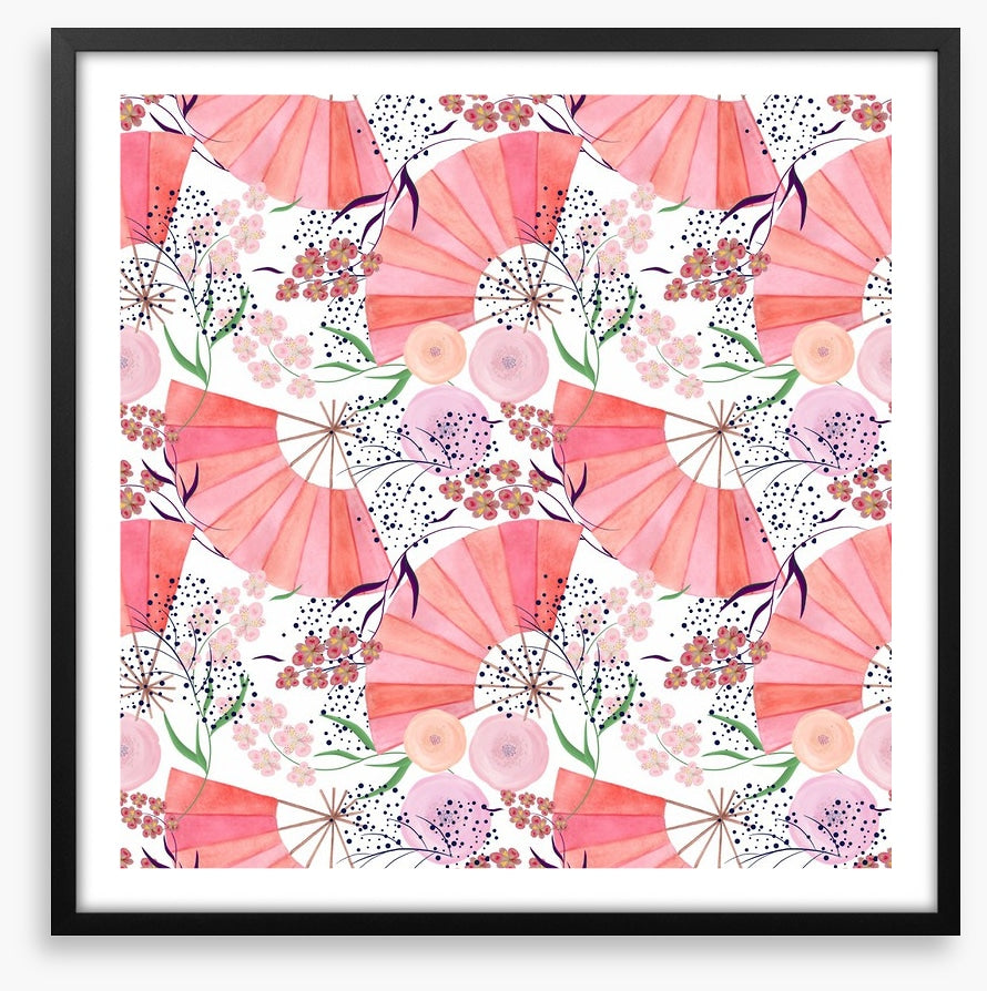 Floral folding fans