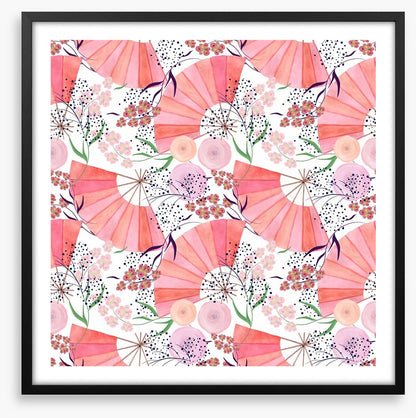 Floral folding fans